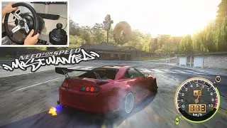 NFS Most Wanted Remastered Drifting in Toyota Supra | Assetto Corsa mods | Steering Wheel