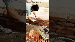 4 inch brick work technique | #bricklaying #brickwall #diy #brickwork #satisfying #asmr #ytshorts