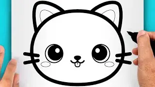 DISEGNI FACILI DA FARE | COME DISEGNARE UN GATTO FACILE (VIDEO DI DISEGNI KAWAII)