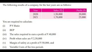 46 Marginal Costing from CMA Inter  / TYBcom / CA Inter