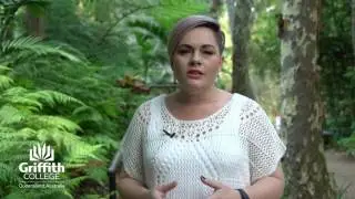 Diploma of Criminology student, Cindy Watts, gives advice to new students