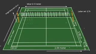 Size of badminton or badminton court