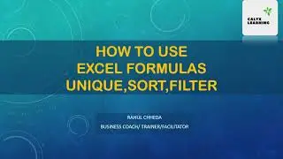 How to use Excel Formulas Filter, Unique and Sort