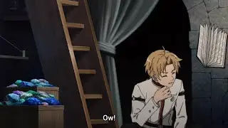 Nanahoshi bonks Rudeus with a book