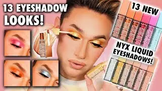 I Tried ALL 13 NEW Liquid Eyeshadows from NYX Cosmetics! 🤩 13 DIFFERENT LOOKS!