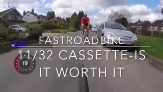 Is 11/32 cassette slower or faster uphill