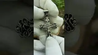 Крест серебро вставка дерево Эбен