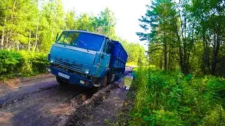 Сенокос.Засадил камаз.Продолжаем возить сено.
