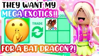 THEY WANT MY LOCKED MEGA EXOTICS FOR A BAT DRAGON??😰🔐💕🤫#adoptmeroblox #preppyadoptme #preppy Roblox