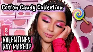 COLOURPOP COTTON CANDY COLLECTION REVIEW AND TRY ON | VALENTINES DAY MAKEUP  2021