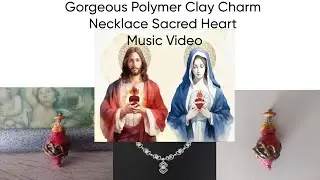 Gorgeous Polmer Clay Sacred Heart necklace!
