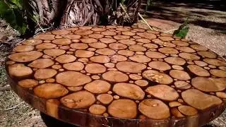 Beautiful top made of hemp and resin coffee table