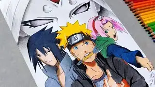 Drawing Naruto,Sasuke and Sakura team 7