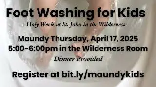 You're Invited: Foot Washing for Kids 2025