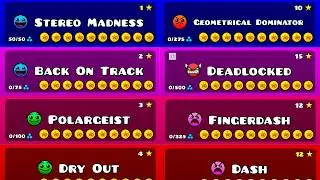 All Geometry Dash Levels with 10 Coins!