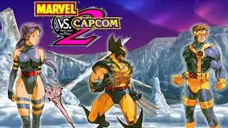 Marvel vs. Capcom 2 Arcade Gameplay (Wolverine, Psylocke & Cyclops)
