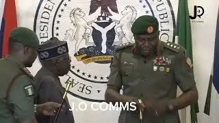 President Bola Ahmed Tinubu decorates the newly appointed Service Chiefs 