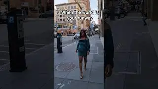 When the world is your runway💚. #catwalk #street #shorts #blackgirlmagic #shortsvideo #confidence