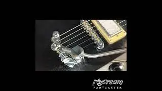 MyDream Partcaster Custom Built - Black Thinline Silver Foil PAF