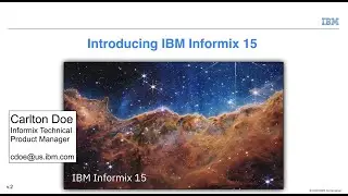 Washington Area Informix Users Group Meeting 2024-11121 V15 by Carlton Doe