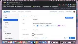 How to Change or Add a Password on a Zoom Meeting that is Already Scheduled