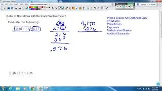 Order of Operations with Decimals Problem Type 1