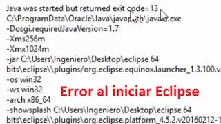 Java was started but returned exit code 13 Eclipse