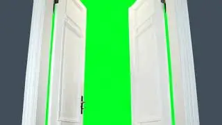 Open door green screen
