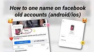 HOW TO ONE NAME ON FACEBOOK OLD ACCOUNTS 2026 (new method)