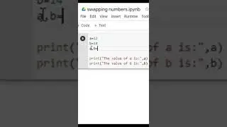 Write a code to swap two numbers in python 