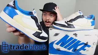 Unboxing ANOTHER $2k Travis Scott Shoe... Travis Scott Fragment Jordan 1 Low | Tradeblock Unboxing