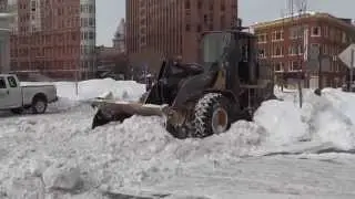 Snow Removal with John Deere 624J Loader