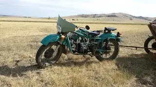 Super. Powerful motorcycle URAL with a motor from a walk-behind tractor.