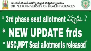 bsc ,bpt , paramedical 3 rd phase seat allotment new update ¶ MSC ,MPT seat allotment released