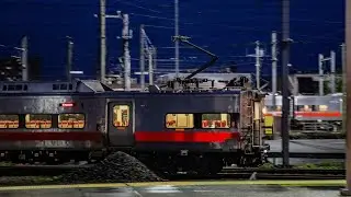 New Haven line: Evening-night rail action in New Haven, CT