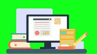 4k green screen || animated illustration of laptop contains business || No-copyright