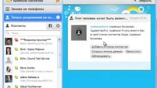 Скайп Skype)  Работа с контактами, отправка файлов
