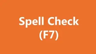 Excel Shortcuts - Spell-Check