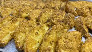 ELMA DİLİM ÇITIR PATATES TARİFİ 🥔 FIRINDA BAHARATLI MISIR UNLU KIZARTMASI 