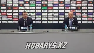 КХЛ. Плей-офф. Барыс - Металлург . Пресс-конференция главных тренеров (1 марта 2020г)