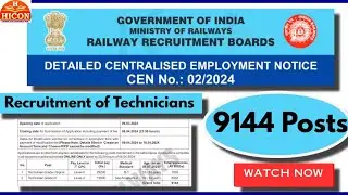 RRB Technician Notification 2024 Details