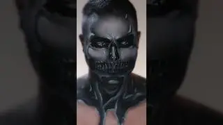 Liquid Metal skull ☠️ Full tutorial is on my channel 🤪 #makeup #sfx #facepainy #skullmakeup