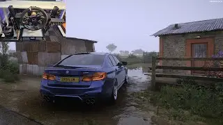 "BMW Alpina vs. the storm in Forza Horizon 5." 🌩️🚗
