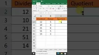 How to calculate quotient without Reminder in Ms Excel | Quotient Function in Ms Excel #excel #Sirg