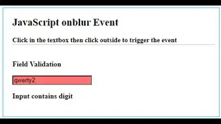 JavaScript Intro: More Events: onfocus, onblur, oninput, and onchange