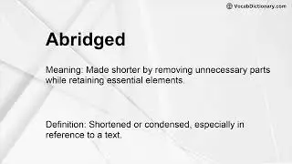 Abridged Meaning
