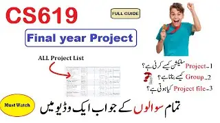 CS619 Final year Project Full Guide & Project List||CS619 Final year Project