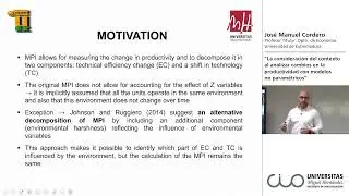 Seminarios CIO: José M Cordero. La consideración del contexto al analizar cambios en la product.