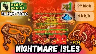 Tibia - Knight Level 1022 hunt solo NIGHTMARE ISLES | Ek Hunt Solo #200