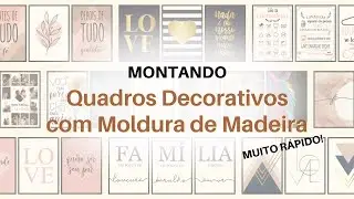 COMO FAZER QUADRO COM MOLDURA DE MADEIRA em casa | DIY Quadros Decorativos
